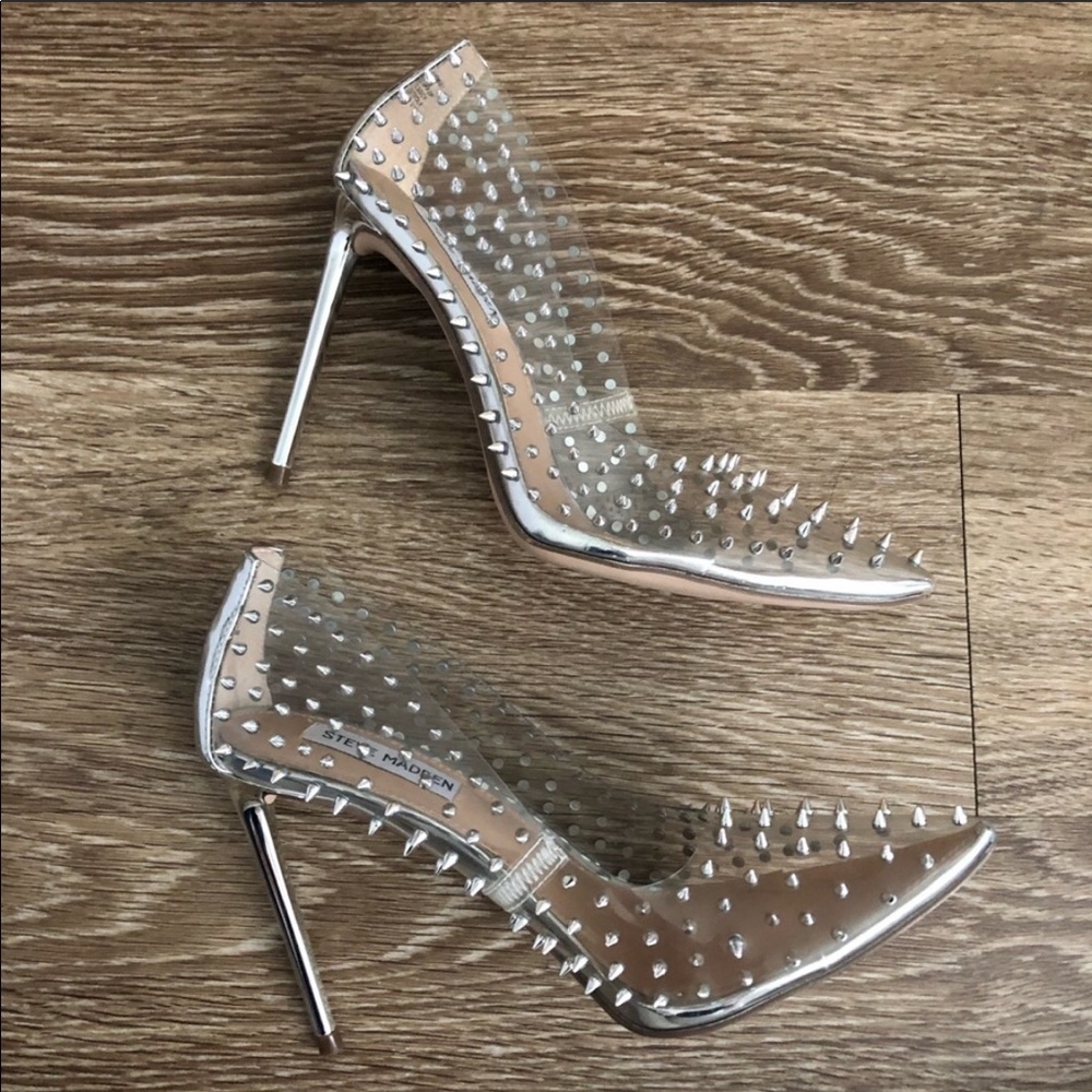 STEVE MADDEN • vala clear spike heels